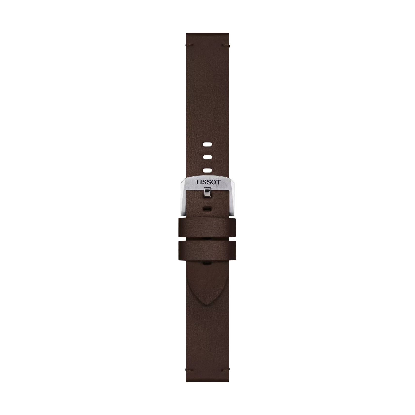 Front view of Tissot Official Brown Synthetic Strap Lugs 20 mm