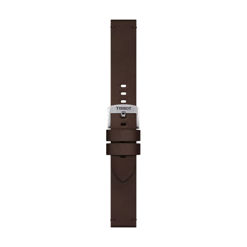 Front view of Bracelet Officiel Tissot Synthétique Brun entre-cornes 20 mm
