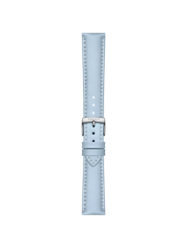 Front view of Tissot Official Blue Leather Strap Lugs 18 mm