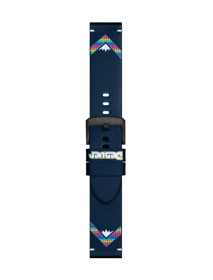 Front view of Tissot Official Blue Leather Strap Lugs 22 mm