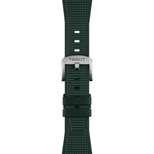 Zoom on Tissot Official PRX 40mm Dark Green Rubber Strap