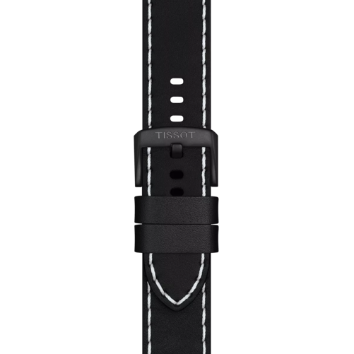 Zoom on Tissot Official Black Leather Strap Lugs 22 mm