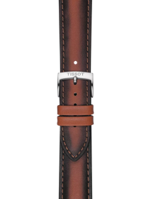 Zoom on Tissot Official Brown Leather Strap Lugs 20 mm