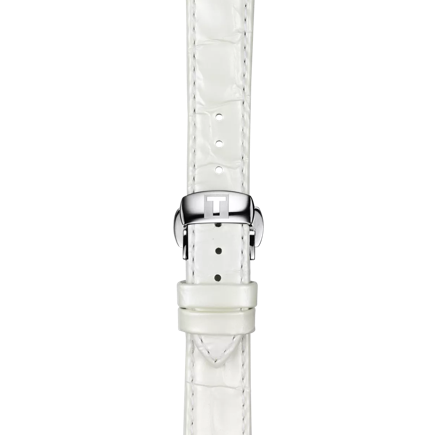 Zoom on Tissot Official White Leather Strap Lugs 16 mm