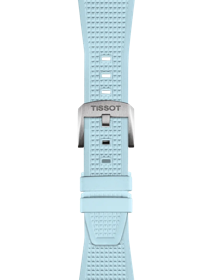 Zoom on Tissot Official PRX Light Blue Rubber Strap