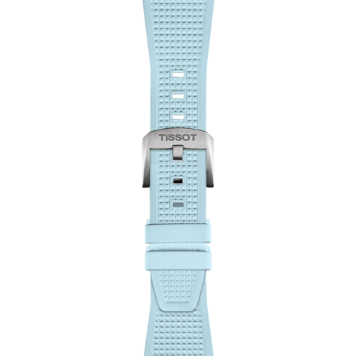 Zoom on Tissot Official PRX Light Blue Rubber Strap