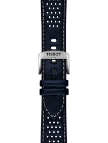Zoom on Tissot Official Blue Leather Strap Lugs 22mm