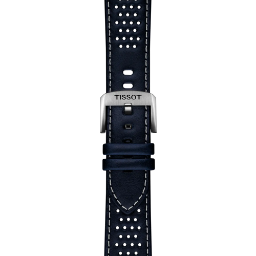 Zoom on Tissot Official Blue Leather Strap Lugs 22mm