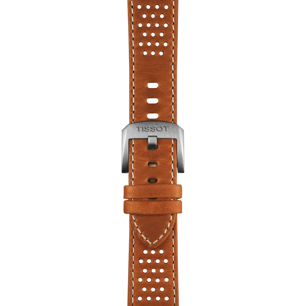 TISSOT オフィシャル ライト ブラウン レザー ストラップ ラグ 20 mmのズーム