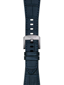 Zoom on Tissot Official Dark Blue PRX 40mm Leather Strap With Steel Endpiece