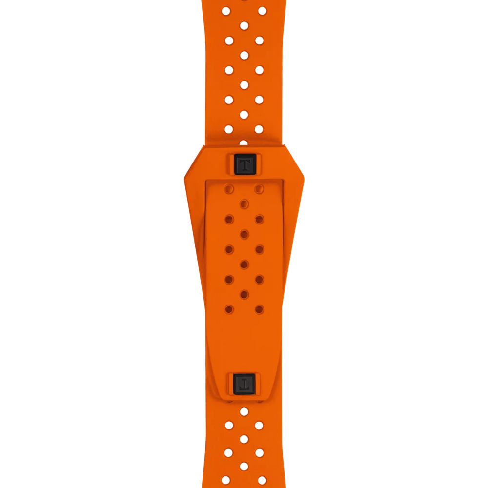 Zoom on Bracelet Officiel Tissot Caoutchouc Orange Sideral