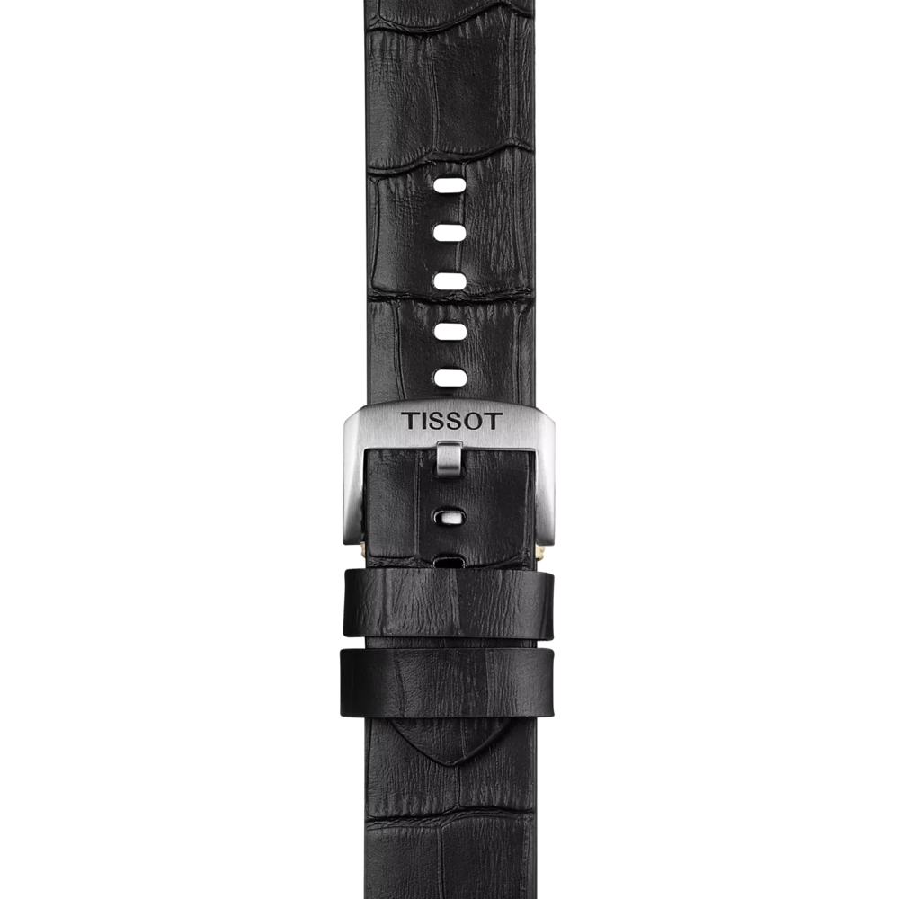 Tissot official black leather strap lugs 22 mm