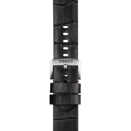 Bracelet officiel Tissot cuir noir entre-cornes 22 mm