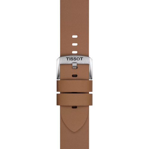 Zoom on Tissot Official Light Brown Synthetic Strap Lugs 22 mm