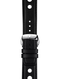 Zoom on Tissot αυθεντικό μαύρο δερμάτινο λουράκι πτερύγια 20 mm