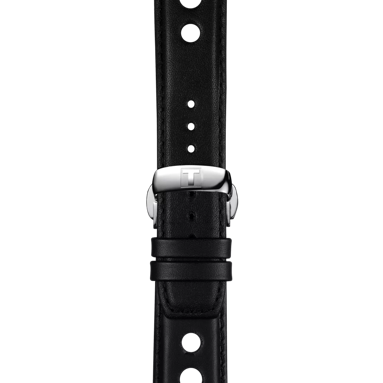Zoom on Tissot Official Black Leather Strap Lugs 20 mm