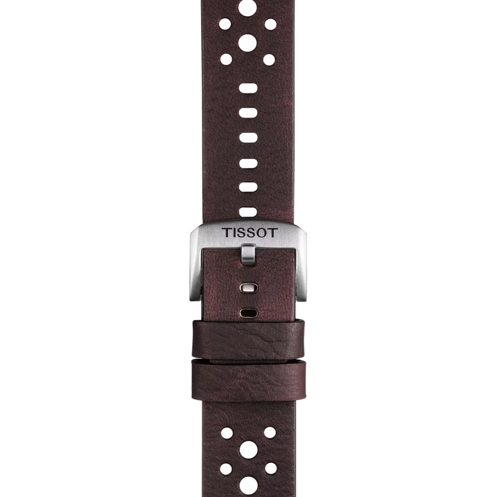 Zoom on Tissot Official Brown Leather Strap Lugs 22 mm