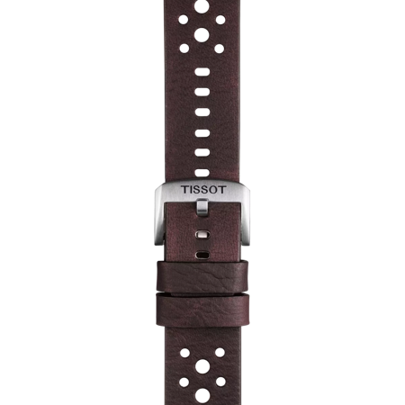 Bracelet officiel Tissot cuir brun entre-cornes 22 mm