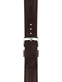Zoom on Tissot Επίσημο καφέ δερμάτινο λουράκι 20 mm