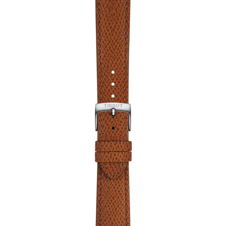 Zoom on Tissot Official Brown Leather Strap 18 mm