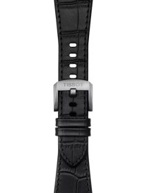 Zoom on Tissot Official Black PRX 40mm Leather Strap With Steel Endpiece