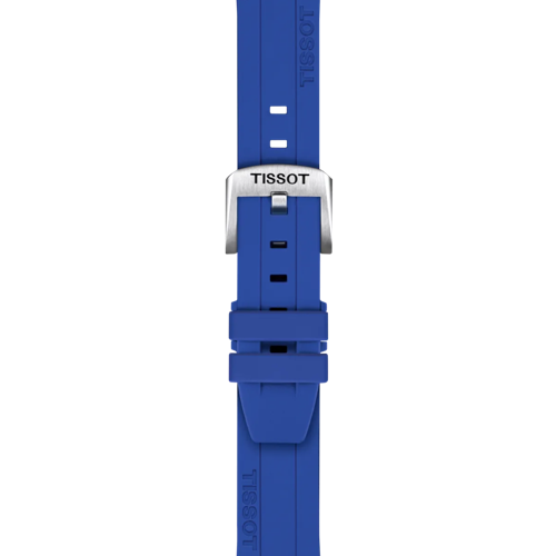 Zoom on Tissot Official Blue Silicone Strap Lugs 18 mm
