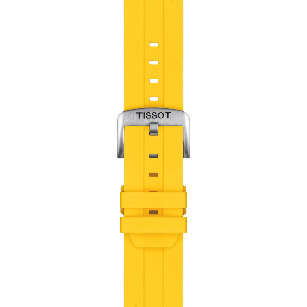 Zoom on Tissot Official Silicone Yellow Strap Lugs 22 mm