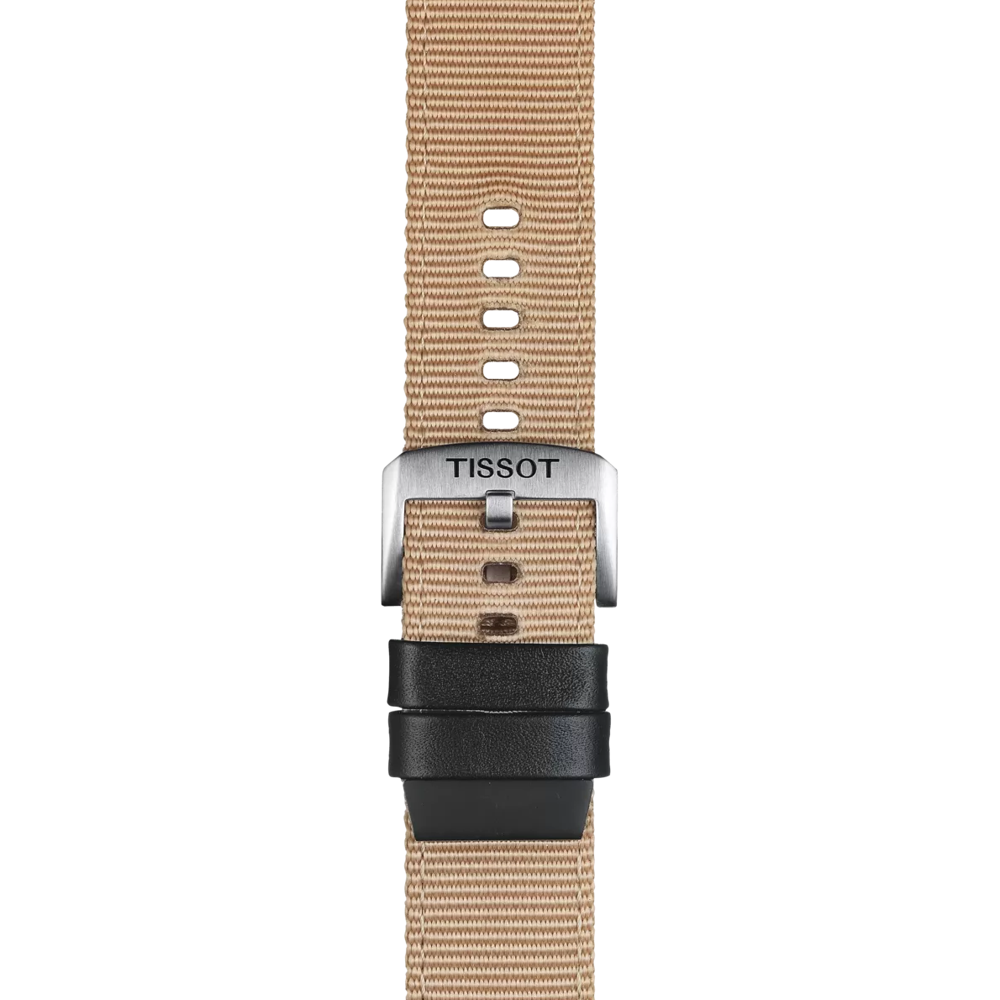 TISSOT ベージュ ファブリック＆レザーパーツストラップ 22mmのズーム
