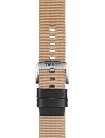 Zoom on Tissot αυθεντικό μπεζ πάνινο υφασμάτινο λουράκι πτερύγια 22 mm