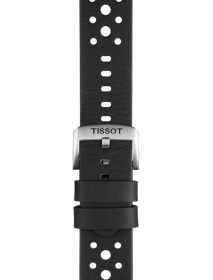 Zoom on Tissot αυθεντικό μαύρο δερμάτινο λουράκι πτερύγια 22 mm