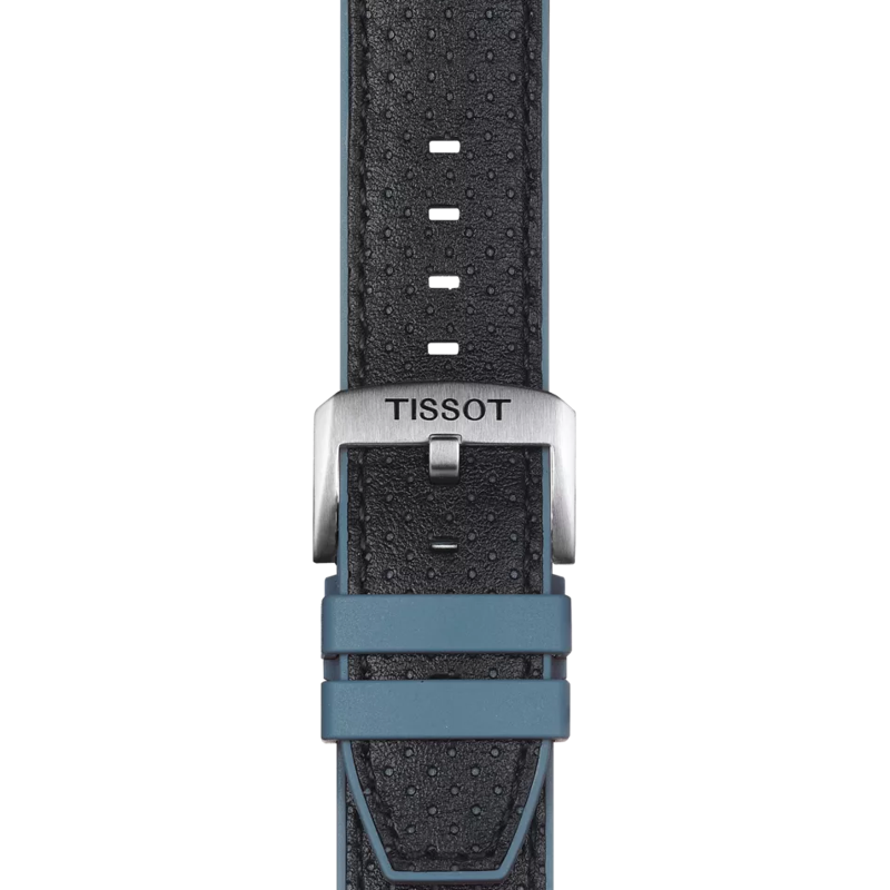 Correa azul de piel y caucho oficial Tissot 22 mm