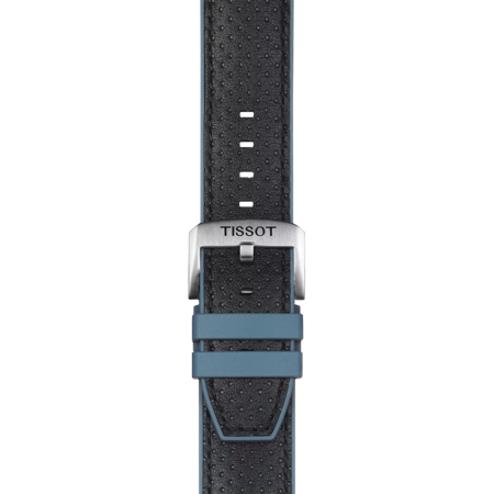 Tissot official blue leather and rubber strap lugs 22 mm