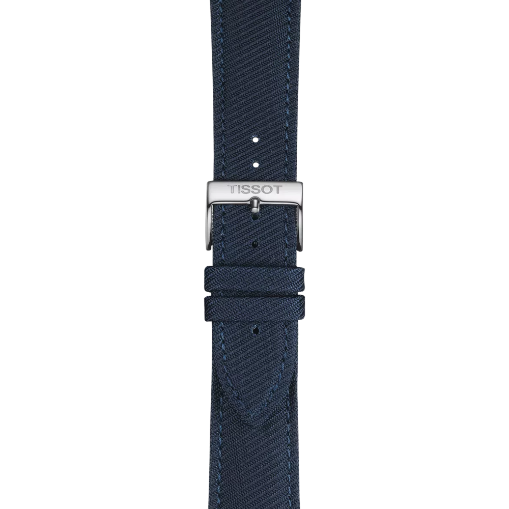 Zoom on Tissot αυθεντικό μπλε συνθετικό υφασμάτινο λουράκι πτερύγια 22 mm