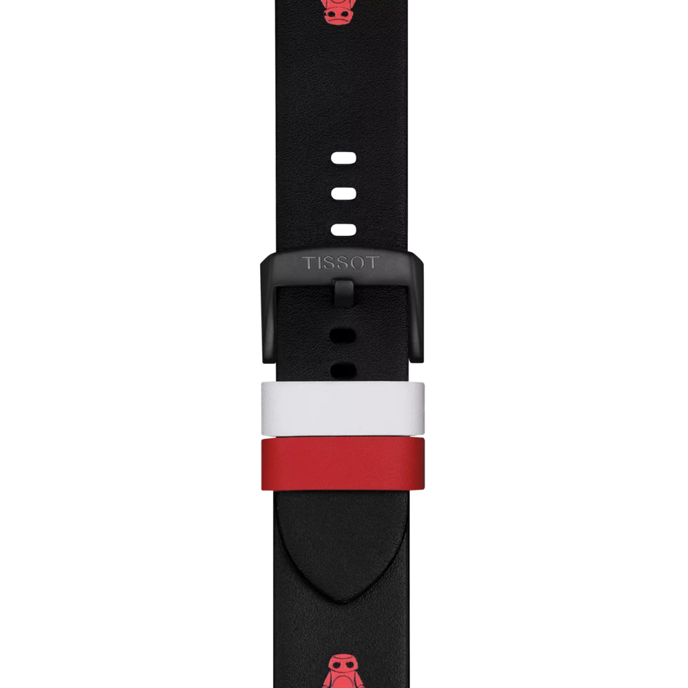 Zoom on Tissot Official Black Leather Strap Lugs 22 mm