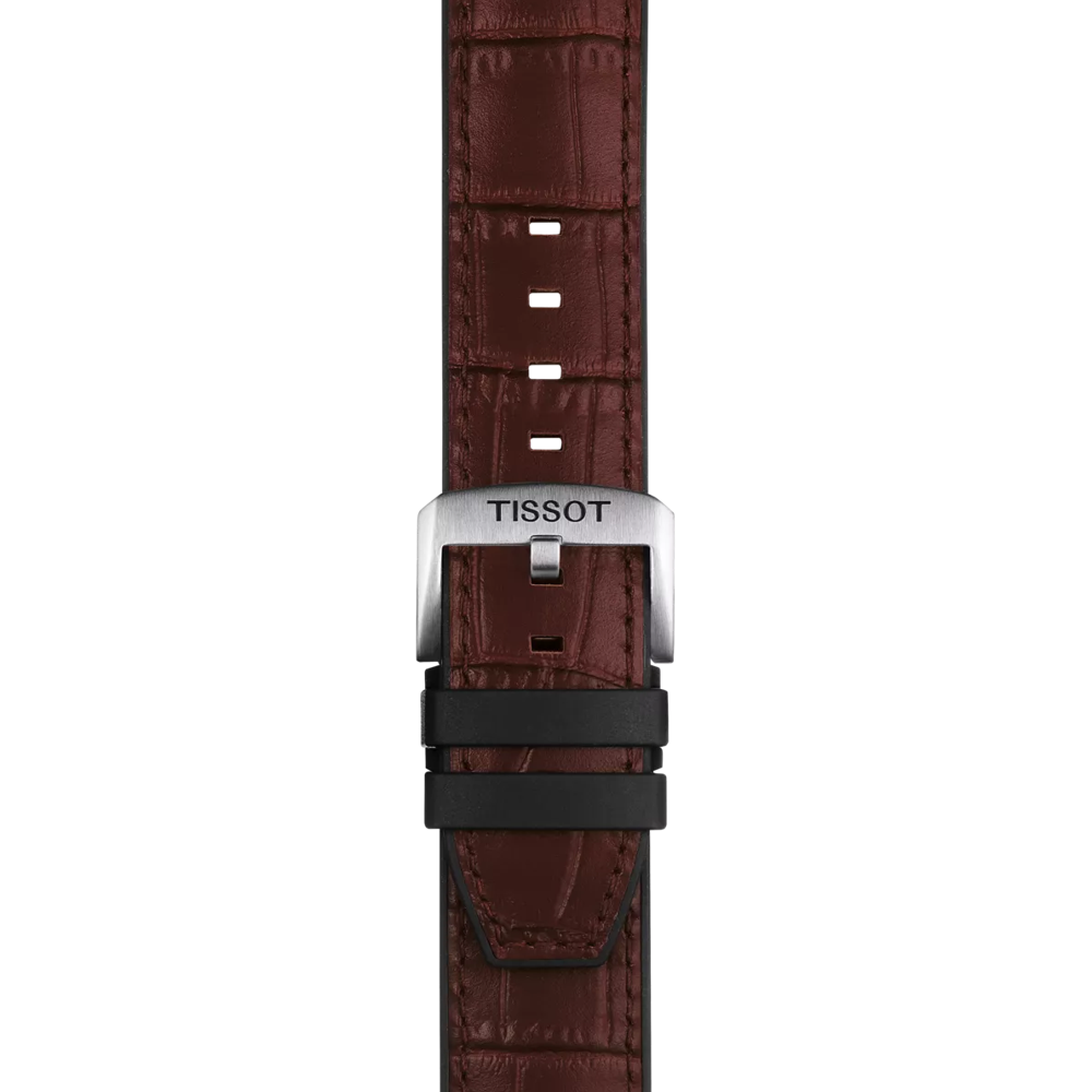 Tissot Official Brown Leather and Rubber Parts Strap Lugs 22 mm