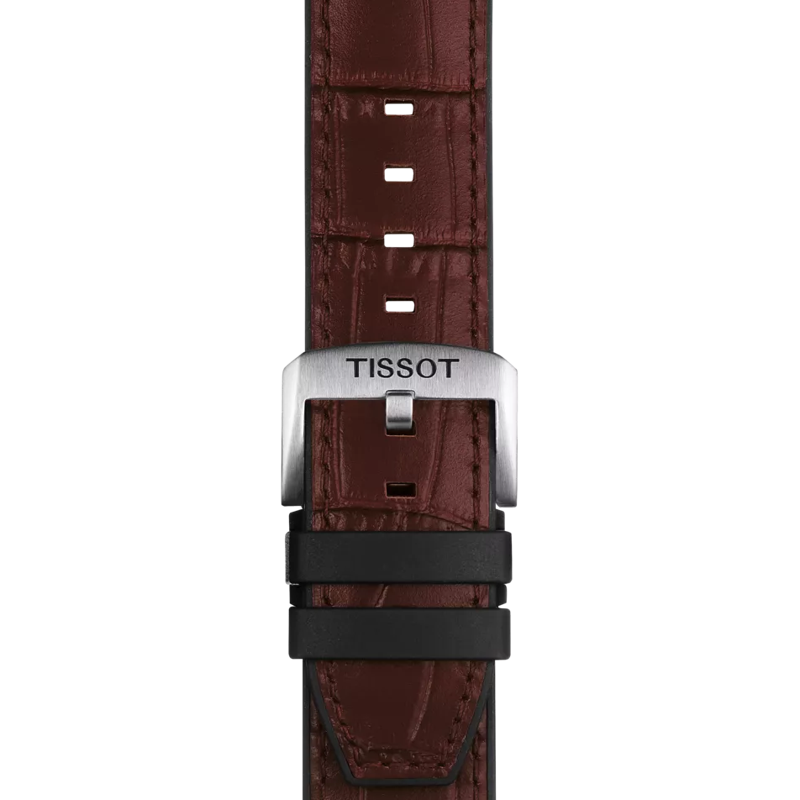 Tissot Official Brown Leather and Rubber Parts Strap Lugs 22 mm