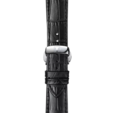 Zoom on Tissot Official Black Leather Strap Lugs 21 mm