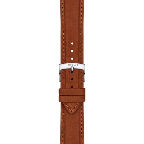 Zoom auf Original Tissot Lederarmband camel Bandanstoss 21 mm