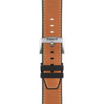 Zoom sur Bracelet Officiel Tissot Cuir Brun entre-cornes 23 MM