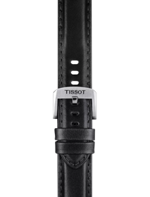 Zoom on Tissot αυθεντικό μαύρο δερμάτινο λουράκι πτερύγια 20 mm