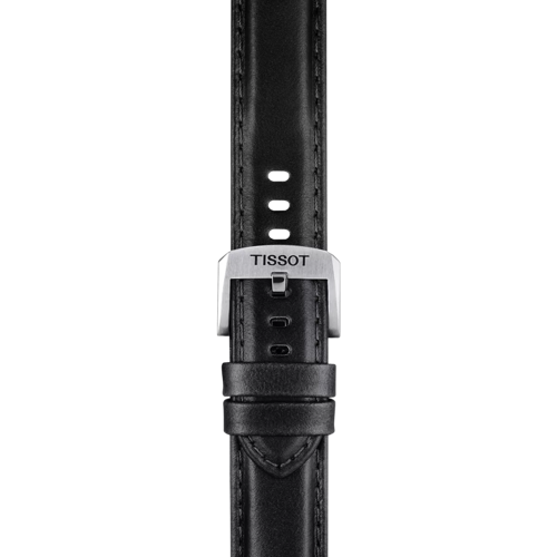 Zoom on Tissot Official Black Leather Strap Lugs 20 mm