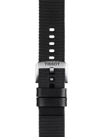 TISSOT ブラック ファブリック&レザーパーツストラップ 22mm