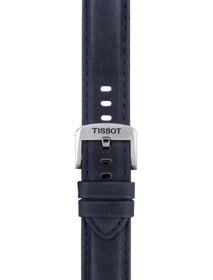 Bracelet officiel Tissot cuir bleu entre-cornes 20 mm