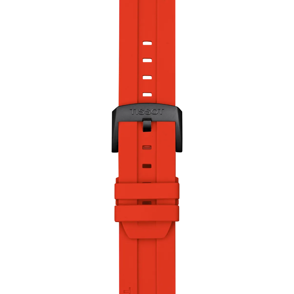 Zoom on Tissot Official Red Silicone Strap Lugs 22 mm