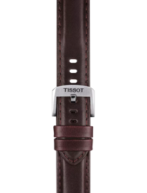 Zoom on Tissot αυθεντικό καφέ δερμάτινο λουράκι πτερύγια 20 mm