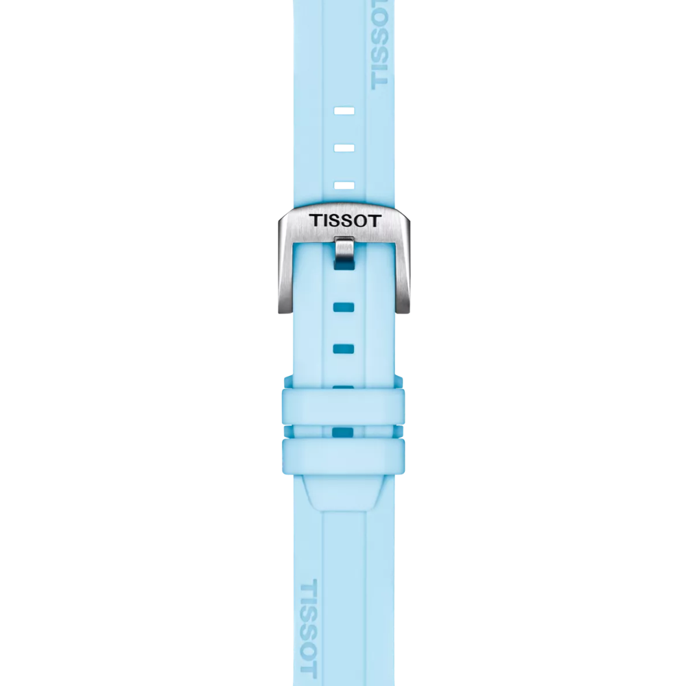 Zoom on Tissot Official Blue Silicone Strap Lugs 18 mm