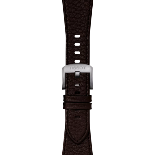 Zoom on Tissot Official Brown PRX 40mm Leather Strap With Steel Endpiece