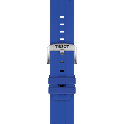 Zoom on Tissot Official Blue Silicone Strap Lugs 22 mm